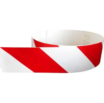 Výstražná páska Výstražný samolepící pás červeno/bílý - protisměr (levý) pásy samolepící 980x60mm