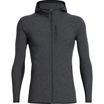 Pánská mikina pánská merino mikina ICEBREAKER Mens Descender LS Zip Hood, Jet HTHR/Black velikost: S