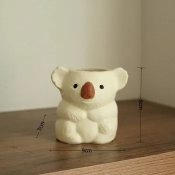 Váza Roztomilé koala vázy | květináče - Béžová váza S