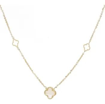Náhrdelník Dámský čtyřlístkový náhrdelník ze žlutého zlata ZLNAH137F + DÁREK ZDARMA