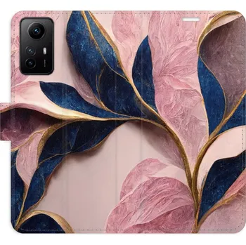 Pouzdro na mobilní telefon Flipové pouzdro iSaprio - Pink Leaves - Xiaomi Redmi Note 12S