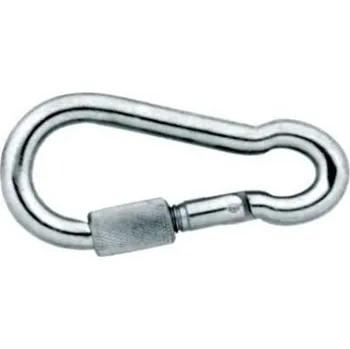 Nerezová karabina s pojistkou DIN 5299D 11x120 mm, A4