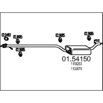 Auto-moto Střední tlumič výfuku MTS 01.54150