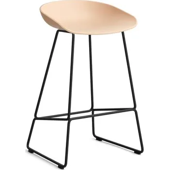 Barová židle HAY Barová stolička AAS 38 Low Black Powder Coated Steel, pale peach
