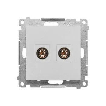 Elektrická zásuvka SIMON TGL.01/143 Zásuvka reproduktorová 1 násobná (přístroj s krytem) bílá