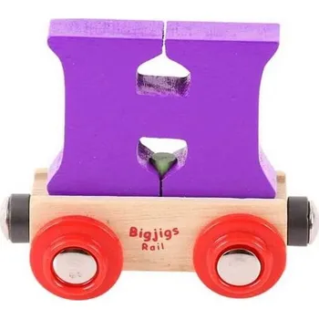 Vláček a vláčkodráha Bigjigs Rail Vagónek dřevěné vláčkodráhy - Písmeno H
