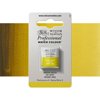 Vodová barva Akvarelová barva Winsor & Newton Professional, půlpánvička - Green Gold