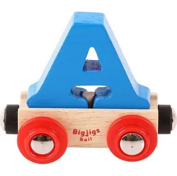 Vláček a vláčkodráha Bigjigs Rail Vagónek dřevěné vláčkodráhy - Písmeno A
