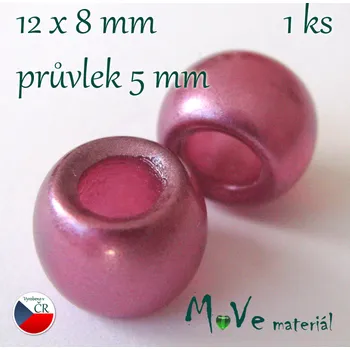 Dětské navlékací korálky Český skleněný korálek 1kus/růžový