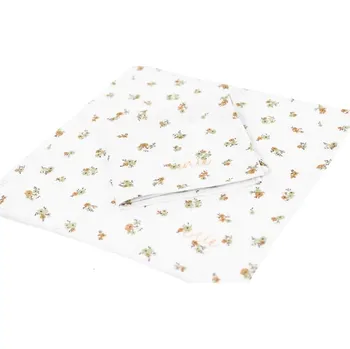 látková plena ENIE BABY mušelínové plenky 2ks 30x30cm bílé se zelenými květy
