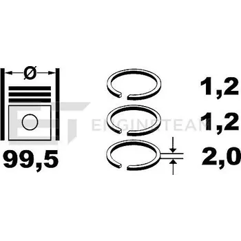 Píst motoru Sada pístních kroužků ET ENGINETEAM R4000700