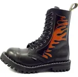 Steel boty 10 dírek 105/106/O/flames černá, velikost 37