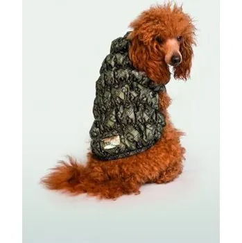 Obleček pro psa LIU JO Prošívaná bundička pro psy tmavě zelená military LJ vel. L