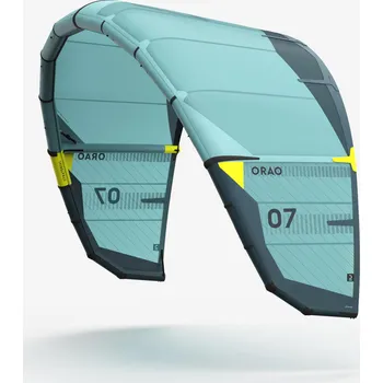 Létající drak ORAO Drak na kitesurf Straterial Freeride Hangtime 7 m2 MODRÁ|ZELENÁ|ŽLUTÁ