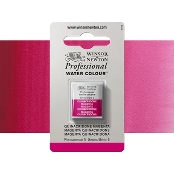 Vodová barva Akvarelová barva Winsor & Newton Professional, půlpánvička - Quinacridone Magenta
