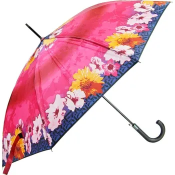 Deštník Dámský deštník růžový s květy (U-51 Holový deštník pro ženy)