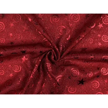 Dekorační lurexová látka vánoční 3 červená
