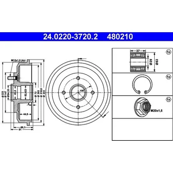 Brzdový buben Brzdový buben ATE 24.0220-3720.2