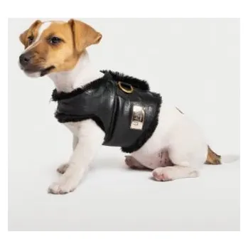 Obleček pro psa LIU JO Bundička pro psy s imitací kožešiny černá vel. M