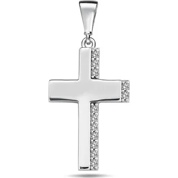 Přívěsek Lillian Vassago Přívěsek křížek zdobený zirkony v bílém zlatě LLV98-GP006W