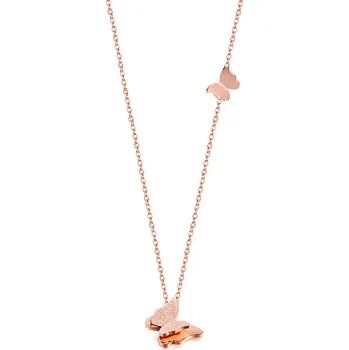 Náhrdelník B-TOP Náhrdelník z pozlacené nerezové oceli MOTÝL