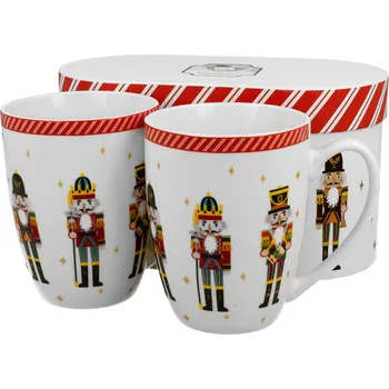 DUO Gifts DG - Vánoční porcelánové hrnky NUTCRACKERS v dárkovém balení 2 ks - 380 ml