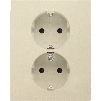 Elektrická zásuvka SIMON TGSZ2PZFAR/144 Zásuvka Schuko 2 násobná, se clonkami, 16 A / 250 V~, šroubové svorky bílá