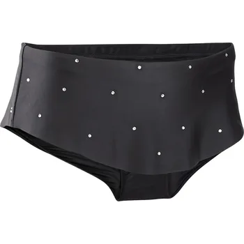 DOMYOS Odepínací sukýnka na moderní gymnastiku černá se štrasovými detaily 14 LET ČERNÁ