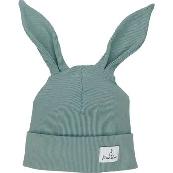 Kojenecká čepice Mimilove Přechodová čepice KRÁLÍČEK 0-6m. Aqua