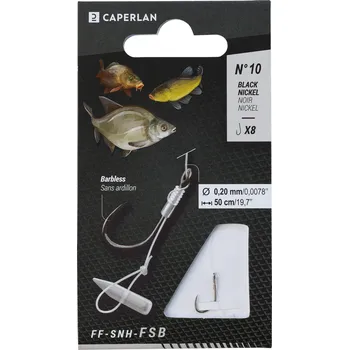Rybářský háček CAPERLAN Návazec se zarážkou na nástrahu na rybolov na krmítko FF - SNH - FSB 10 BEZBARVÁ