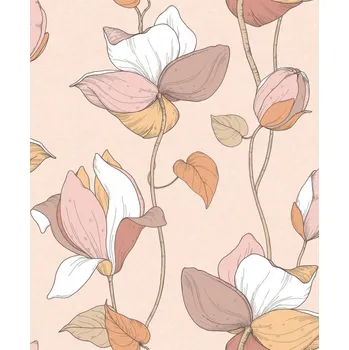 Tapeta Vliesová tapeta oranžová, květy MA947471 / Tapety na zeď Flora (0,53 x 10,05 m) Marburg