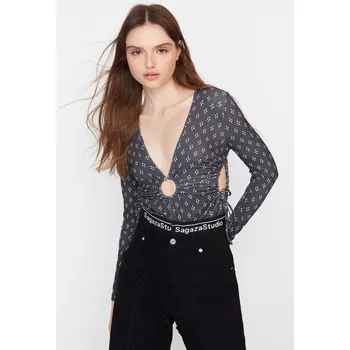 Body Trendyol X Sagaza Studio vícebarevné body s detaily výřezů Trendyol šedá 2034106