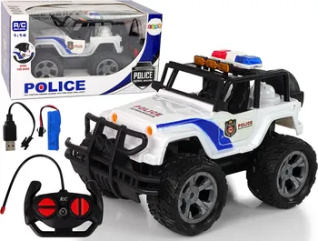 RC model auta LEAN Toys Police Patrol Wagon 1:14 bílý/modrý