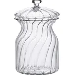 Transparentní skleněná miska dóza na cukrovinky s víkem - Ø 9*15 cm
