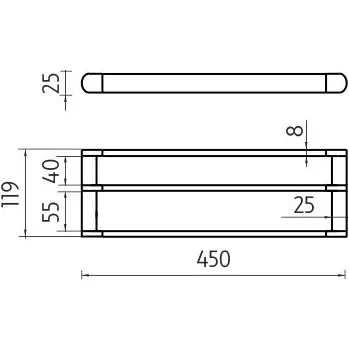 Dávkovač mýdla Držák na ručníky dvojitý, 45 cm