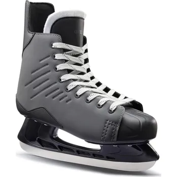 Zimní brusle OXELO Lední brusle v hokejovém designu H100 45 ČERNÁ|ŠEDÁ