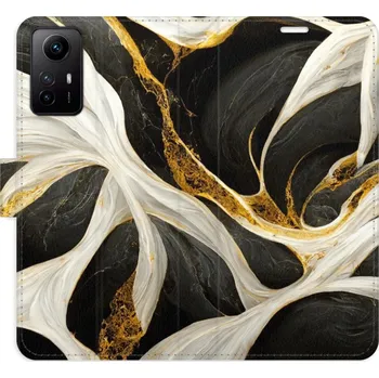 Pouzdro na mobilní telefon Flipové pouzdro iSaprio - BlackGold Marble - Xiaomi Redmi Note 12S