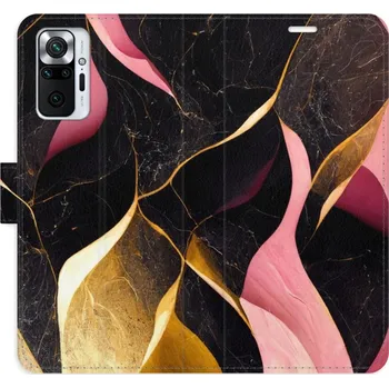 Pouzdro na mobilní telefon Flipové pouzdro iSaprio - Gold Pink Marble 02 - Xiaomi Redmi Note 10 Pro