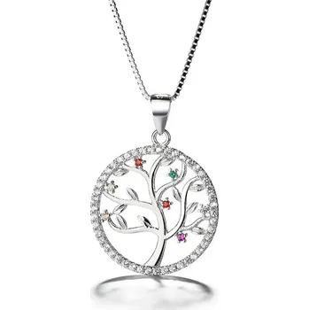 Řetízek Majya Stříbrný přívěsek s řetízkem TREE OF LIFE barevné zirkony Ag/; ≤2,92 g 10266