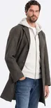 Ombre Clothing Pánský crombie coat Gauddle grafitovo-khaki XL V6 OM-COWC - 0104