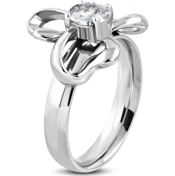 Prsten Dámský prsten ocel zirkon GNRE082 velikost 49