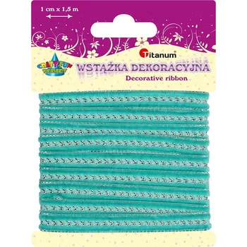 Stuha Dekorační stuha, TYRKYSOVÁ, 1cm, 1,5m/bal.