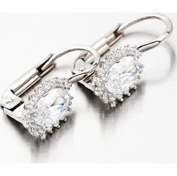 Náušnice Dámské náušnice bílé zlato 585 zirkon visací v bílém 12-639