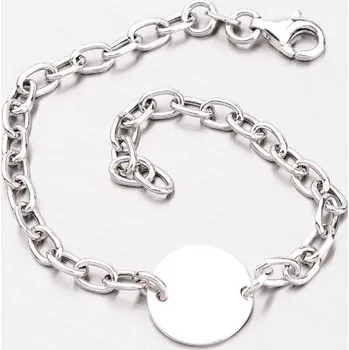 Oblečení a móda Dámský náramek stříbro 925 destičkou na rytinu B1604196-1264-SLX délka 18 cm