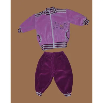 Kojenecká souprava Arex Souprava sametová mikina + kalhoty vel. 68 růžová