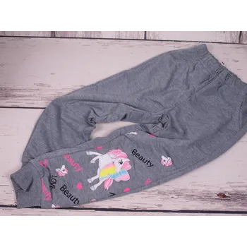 Tepláky Sezon L2219 šedé s jednorožcem velikost oblečení - děti: 110