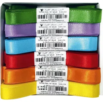 Stuha Stuhy taftové 16 mm x 3 m, mix 6 barev