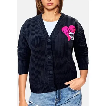 Dámský svetr Dámský svetr na knoflíky Karl Lagerfeld - Velikost L, Barva Černá 55545 221L2042