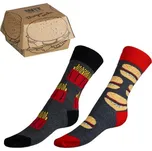 Ponožky Hamburger+hranolky 2 páry v dárkovém balení 43-46