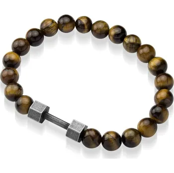 Náramek Pánský náramek ocel tygřího oka 555-BR14-029-BTG délka 22 cm